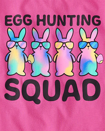 Girls Matching Family Easter Egg Hunting Squad Graphic Tee