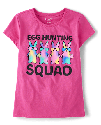 Girls Matching Family Easter Egg Hunting Squad Graphic Tee