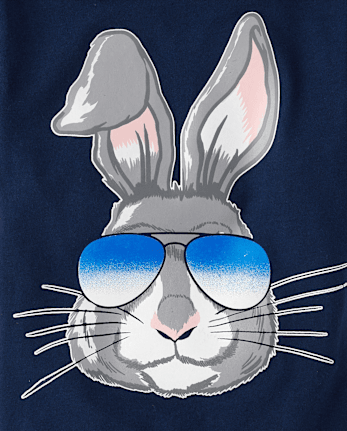 T-shirt graphique avec lunettes de soleil lapin de Pâques pour bébés et tout-petits garçons