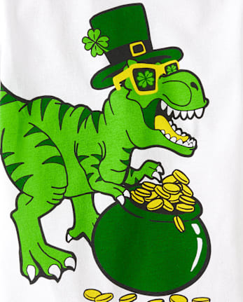 Baby And Toddler Boys St. Patrick's Day Dino Graphic Tee