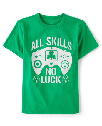 Boys All Skills St. Patrick's Day Gamer Graphic Tee