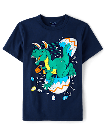 Boys Easter Dino Graphic Tee