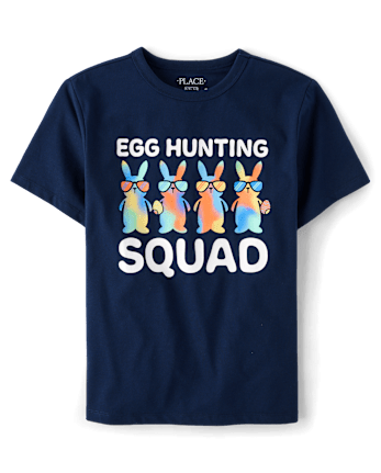 Boys Matching Family Easter Egg Hunting Squad Graphic Tee