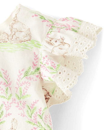 Toddler Girls Bunny Ruffle Dress