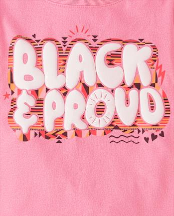 Baby And Toddler Girls Black And Proud Graphic Tee
