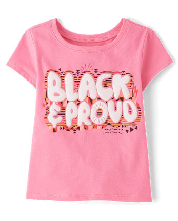 Baby And Toddler Girls Black And Proud Graphic Tee