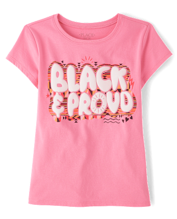 Girls Black And Proud Graphic Tee