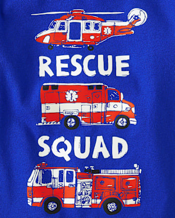 Baby And Toddler Boys Rescue Squad Vehicles Graphic Tee