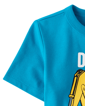 Baby And Toddler Boys Birthday Construction Vehicle Graphic Tee