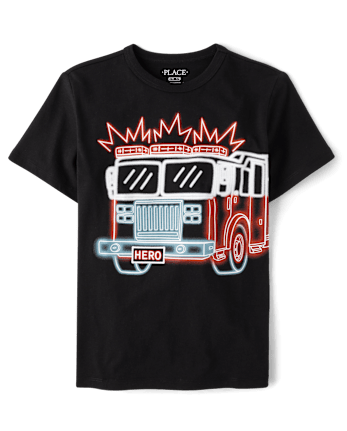 Boys Fire Truck Graphic Tee