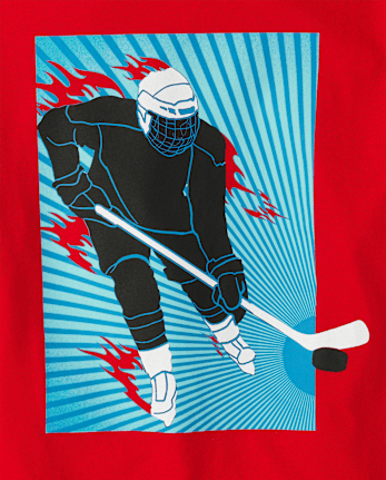 T-shirt graphique joueur de hockey pour garçon
