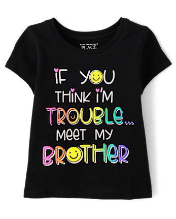 Baby And Toddler Girls Meet My Brother Graphic Tee