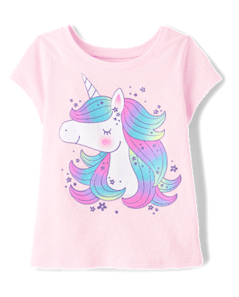 Baby And Toddler Girls Unicorn Graphic Tee