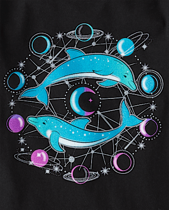 Girls Dolphin Graphic Tee