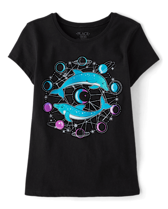 Girls Dolphin Graphic Tee