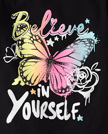 Lot de 4 t-shirts graphiques Positivity pour filles