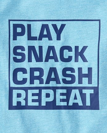 Baby And Toddler Boys Play Snack Crash Repeat Graphic Tee
