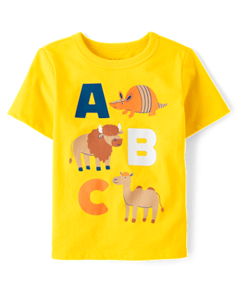 Baby And Toddler Boys Animal Alphabet Graphic Tee