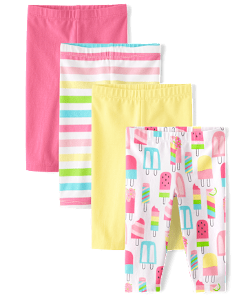 Toddler Girls Popsicle Capri Leggings 4-Pack