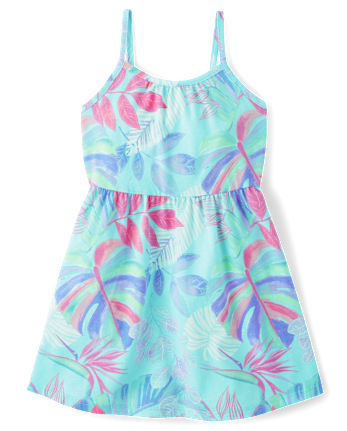 Baby And Toddler Girls Tropical Leaf Tank Dress