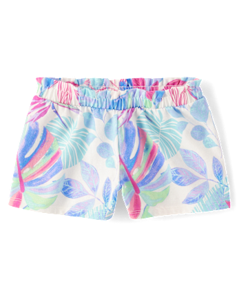 Baby And Toddler Girls Print Paperbag Waist Shorts