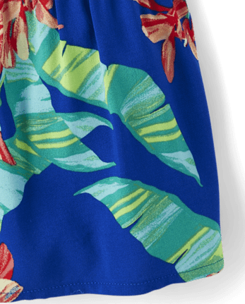 Toddler Girls Matching Family Tropical Ruffle Swing Dress