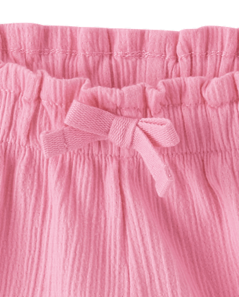 Toddler Girls Jacquard Ruffle Paperbag Waist Shorts