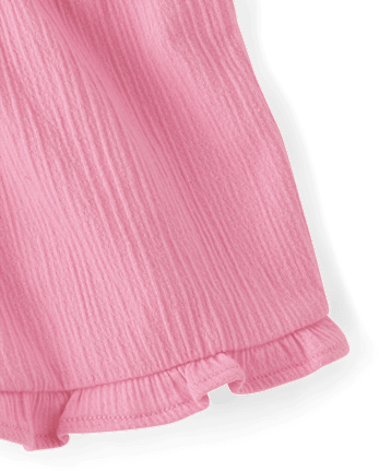 Toddler Girls Jacquard Ruffle Paperbag Waist Shorts