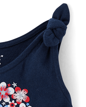 Toddler Girls Americana Tie Shoulder Dress