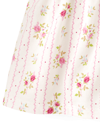 Toddler Girls Print Tie Back Empire Babydoll Top