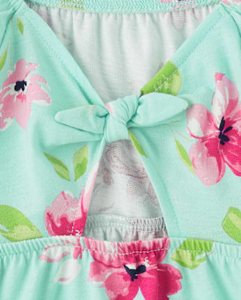Haut babydoll empire à imprimé noué dans le dos pour petites filles