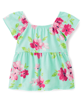 Haut babydoll empire à imprimé noué dans le dos pour petites filles