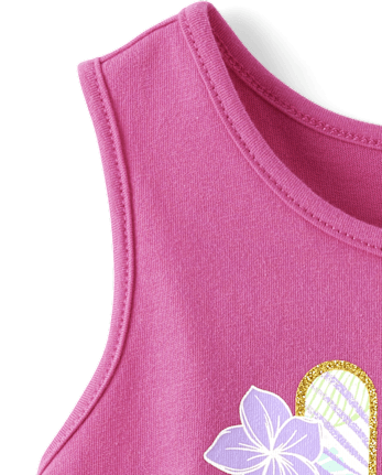 Baby And Toddler Girls Graphic Side Tie Tank Top