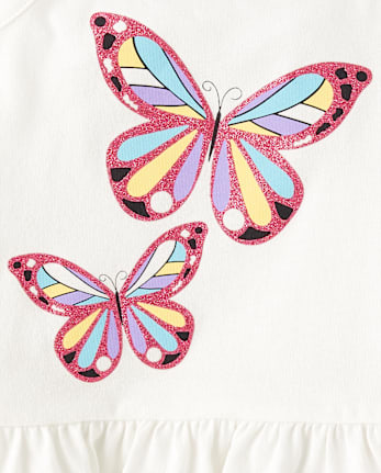 Toddler Girls Butterfly 2-Piece Outfit Set