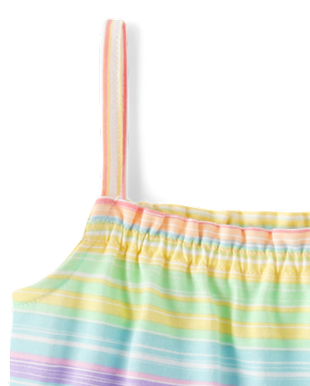 Toddler Girls Butterfly Ruffle Tank Top 3-Pack