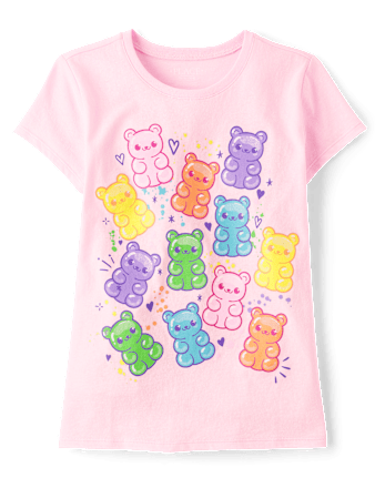 Girls Candy Bear Graphic Tee