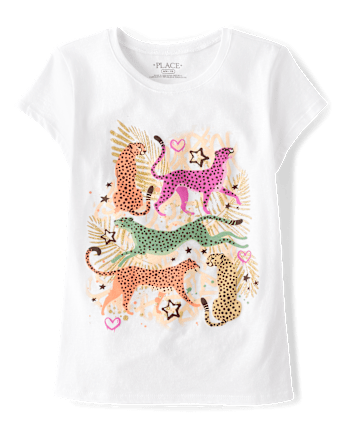 Girls Cheetah Graphic Tee