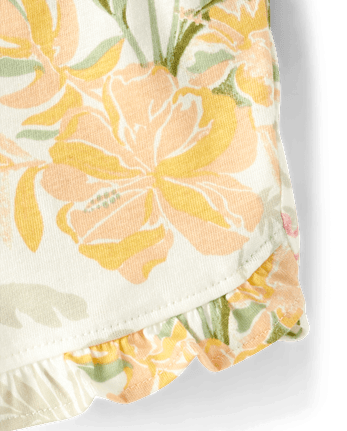 Baby Girls Tropical Ruffle Shorts 3-Pack