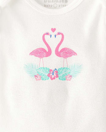Lot de 5 bodys flamants roses pour bébé fille