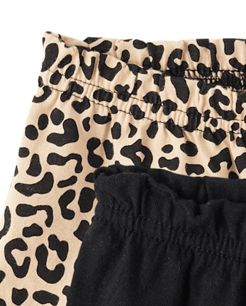 Baby Girls Leopard Paperbag Waist Shorts 3-Pack