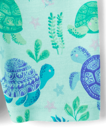 Baby And Toddler Girls Turtle Snug Fit Cotton Pajamas