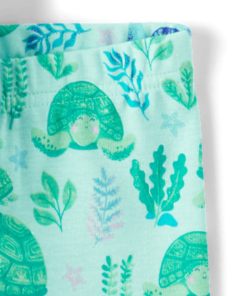 Baby And Toddler Girls Turtle Snug Fit Cotton Pajamas