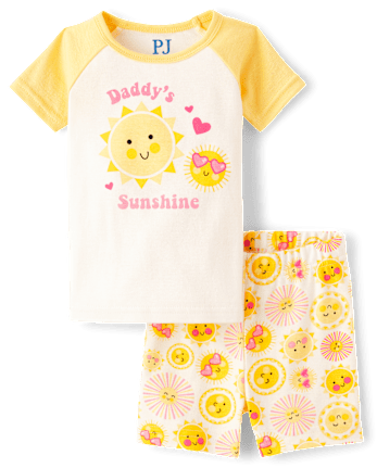 Baby And Toddler Girls Daddy's Sunshine Snug Fit Cotton Pajamas