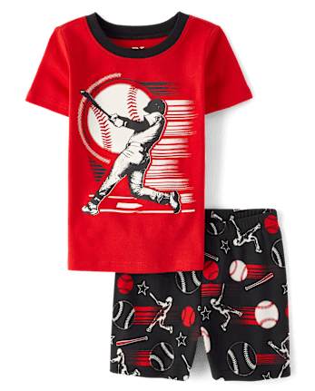 Boys Baseball Snug Fit Cotton Pajamas