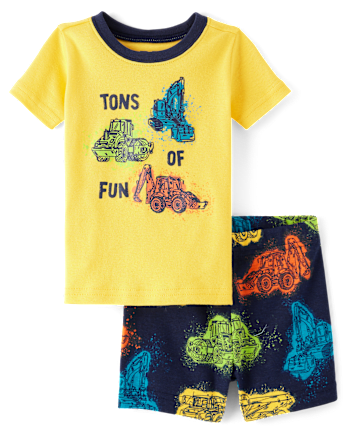 Baby And Toddler Boys Construction Snug Fit Cotton Pajamas