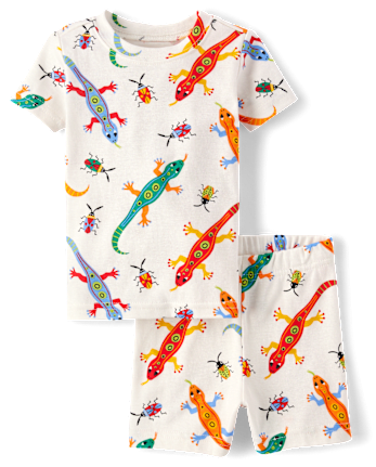Baby And Toddler Boys Lizard Snug Fit Cotton Pajamas