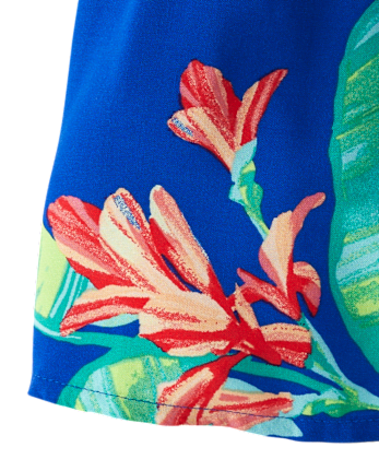 Baby Girls Matching Family Tropical Ruffle Swing Dress