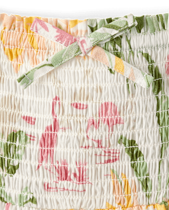 Baby Girls Matching Family Tropical Smocked Tiered Dress