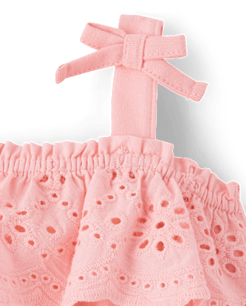 Baby Girls Eyelet Ruffle Romper