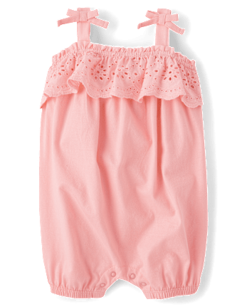 Baby Girls Eyelet Ruffle Romper